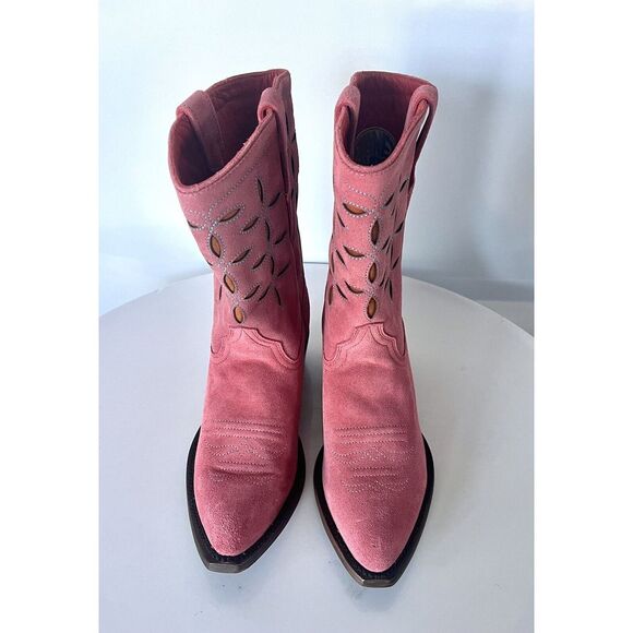 PLANET COWBOY X Anthropologie $475 Pee-wee Leather Western Cowgirl Boots Pink - Picture 5 of 14